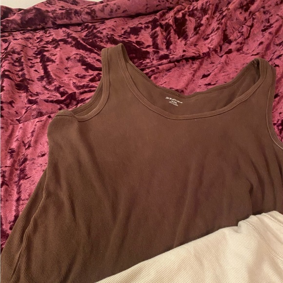 two tank tops brown and cream colored - Picture 3 of 3